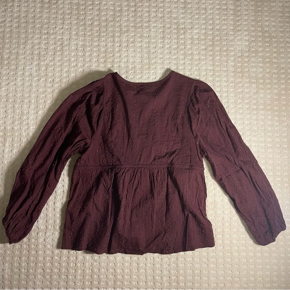 Old Navy burgundy eyelet long sleeve blouse - Picture 14 of 15